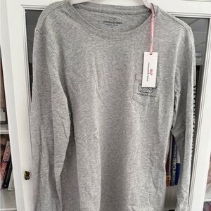 Vineyard Vines Gray Long Sleeve Pocket Tee L NWT Casual Preppy Whale Shirt